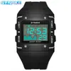 SYNOKE cuadrado retro deportivo moda estudiante electrónico reloj impermeable hombre multifuncional exterior luminoso