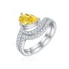 Anillo de plata esterlina transfronteriza de 6*9 colores con diamantes rosas, anillo de plata azul y oro con diamantes de alto carbono, anillo de plata esterlina 925