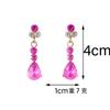 Traje de boda de tres piezas con collar, pendientes y corona para cena y baile transfronterizos de Europa y América. Diamante rosa.
