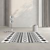 Alfombra para Sala de Estar Estilo Ajedrez Mesa de Centro Moderna Simple Hogar Habitación Dormitorio Cama Completa Mesita de Noche Balcón Tapete de Piso