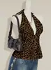 Camisola Sexy de Cuello Halter Estilo Europeo y Americano para Mujer, Top de Verano sin Mangas Ajustado con Lunares y Amarre, Ropa Exterior para Chicas Atrevidas