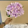 Hortensia de Tallo Único con Hojas Hortensia Artificial Boda Pequeña Floral Hortensia Arreglo Floral de Borde de Carretera Ramo de Flores Artificiales Decoración