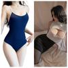 Meiyujia Body de Lencería Sexy Traje de Baño Agua Muerta Delgado Sexy Transparente Seda de Leche Tirante Ajustado