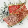Adorno para la punta del árbol de Navidad con pequeños lazos hechos a mano y decoraciones de listón para el árbol de Navidad