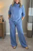 Conjunto de Dos Piezas para Mujer 2025 Europeo y Americano Transfronterizo Nuevo Otoño e Invierno Sudadera Color Sólido Cuello Alto Top Casual Elegante para el Trabajo