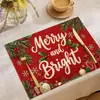 2026 Nuevo Mantel Navideño Transfronterizo Lino Estampado de Muñeco de Nieve y Alce Mantel Servilleta Decoración de Mantel Amazon