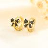 Anel de arco tridimensional de diamante preto feminino estilo coreano ns brincos de zircônia estilo frio doce estilo coreano brincos elegantes de celebridades da Internet