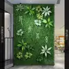 Paredes de plantas artificiais verdes para atacado, paredes de plantas 3D, grama sintética, placas para vitrines, flores artificiais, paredes de fundo decorativas