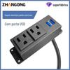 Tomada Residencial Zhan Gong de Carregamento Rápido Duplo USB, Tomada Estilo Americano Ul Padrão Us, Tipo Quadrado, Montagem em Superfície, 2 Módulos, Padrão Us