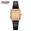 Reloj Cuadrado Femenino Atemporal Transfronterizo de Nicho con Correa Simple de Cuero Genuino, Reloj de Cuarzo Femenino Pequeño de Lujo Ligero