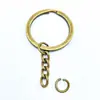 Negro Mate 30 Anillos Planos con Cadena Pulida de Cuatro Secciones, Chapado en Rollo Kc Oro Claro DIY Bronce Antiguo 30 Anillos Planos con Cadena Pulida de 4 Secciones