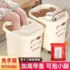 Balde para banho de pés de uso doméstico para cuidados com a saúde, balde para banho de pés de alta profundidade com isolamento para mulheres, com rodas e função de massagem