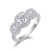 Anillo para Mujer Diseño Nicho Moissanita Ricamente Incrustada Anillo Exagerado de Alta Gama Plata Esterlina 925 Anillo Transfronterizo que No se Desvanece