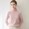 Suéter de punto de cachemira 100% con hilo Consinee, nuevo suéter de punto holgado de cuello alto para mujer de otoño e invierno