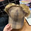 Gorra Unisex de Invierno Gruesa y Cálida con Orejeras de Piel Sintética a Cuadros Dongdaemun Coreana Estilo Lei Feng, Béisbol, Aviador
