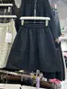 Falda midi de lana mezclada, minimalista y a la moda, con adornos de pedrería, estilo coreano, para mujer, colección otoño 2026, corte holgado, falda versátil de retazos en línea A