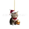 Natal Transfronteiriço Criativo Fofo Gato Natal Casa Decorações de Árvore de Natal Pingente Plano Acrílico
