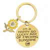 Llavero de acero inoxidable con diseño de girasol, regalo transfronterizo para enviar a amigos y niños, regalo de vacaciones