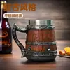 Direto da fábrica produto novo transfronteiriço copo d'água casa caneca de alto valor Viking pirata barril de madeira de grande capacidade copo de cerveja