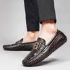 Sapatos Loafer de Couro Bovino Camurça Crocodilo Tamanho Grande Sapatos Casuais para Dirigir Sapatos Casuais Britânicos Couro Genuíno Couro Bovino Sapatos Masculinos
