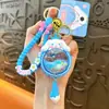 Chaveiro Fofo Cachorrinho Elfo de Óleo Bola Pingente de Areia com Glitter Líquido Acessórios para Bolsa Presente Atacado de Comércio Exterior