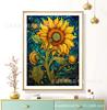 Espejo cruzado directo de fábrica pintura de diamantes de flor de girasol diamante redondo diamante completo diamante cuadrado pintura decorativa DIY venta al por mayor