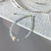 Qiaoen cristal natural muy fino 3.5mm pulsera de luz de luna gris para mujer temperamento de lujo ligero perla de agua dulce feldspato de tiro al por mayor