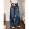 Jeans Scimitar Lavado Americano para Mulheres Tendência 2025 Novo Cintura Alta Solto Slimming Look Calças Reta Foice