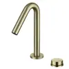 Grifo de lavabo de dos agujeros con agua fría y caliente, giratorio, para lavabo de baño, montado en encimera, de una sola palanca, cuerpo de cobre, grifo extraíble para lavabo bajo encimera