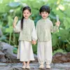 Hanfu para Niños Nuevo Estilo Chino Estilo Nacional Conjunto Primavera Otoño Infantil Nuevo Estilo Chino Disfraz Antiguo Traje Tang para Niñas Disfraz de Performance para Jardín de Infancia