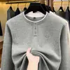 Suéter de gola redonda, grosso e quente para homens, estilo novo outono/inverno, pulôver simples, suéter de tricô casual