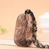 Colgante de cadena de cinco cuentas de dragón de obsidiana de hielo natural para hombre, collar de Guanyin de marca de dragón, colgante de obsidiana, transmisión en vivo de bienestar
