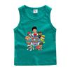 Roupas da equipe Wangwang colete infantil verão novo meninos e meninas algodão fino sem mangas camiseta básica moderna peça única entrega