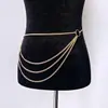 Joias transfronteiriças europeias e americanas corrente de cintura multicamadas de metal retrô moda feminina corrente geométrica corrente corporal vendas de fábrica Atacado