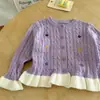 Suéter cárdigan para niña Ningli, nuevo estilo de otoño para niños, conjunto súper lindo para niñas pequeñas de principios de otoño, chaqueta de punto