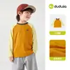 Dududu Home Camiseta de Algodão Puro para Bebê Roupa de Outono Camiseta de Algodão 100% Base para Crianças Outono Novidades Meninos Roupas Infantis Tendência T