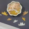 Color de aleación que preserva el color, cuatro agujeros, estilo antiguo, pieza de conexión de loto, material para manualidades DIY para hacer horquillas de borla, accesorios para el cabello