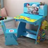 Mesa de Estudo Infantil com Estante Conjunto de Mesa de Escrita e Cadeira Mesa e Cadeira para Aluno do Ensino Fundamental Menina Menino Casa Elevatória