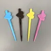 Palillos de fruta en forma de estrella de plástico de grado alimenticio, tenedores de fruta, agujas para abrir té de leche, palitos en forma de estrella, palillos de estrella para té de leche