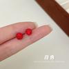 Aretes de Bola de Arcilla de Diamantes Completo Diseño Nicho Femenino Zircón Colorido Exquisito Combinación Total Uña para Hueso de la Oreja Uña para la Oreja Aretes