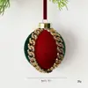 Bestseller de Amazon 8cm Adorno de Bola de Navidad Decoración de Árbol de Navidad Tela Cuadros Festivos Espuma Navideña Adorno Colgante