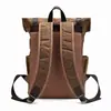 Mochilas Retro Europeas y Americanas al por Mayor, Mochilas Impermeables de Lona para Viajes al Aire Libre y Ocio, Lona Encerada al Aceite