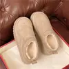Nuevos Zapatos de Invierno Medios para Mujer Zapatos de Algodón Botas de Nieve Cálidas de Invierno 2026 Sin Cordones Suela Gruesa Exteriores Peludos