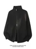 Jaqueta Cardigan de Tricô Listrado Masculina Outono Inverno Top Estilo Old Money de Alto Padrão Gola Alta Zíper Duplo Suéter Atacado