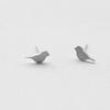 Pendientes pequeños con forma de pájaro en plata 925 con forma de aguja, estilo popular japonés y coreano, joyería de plata pura hecha a mano.