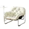 Sillón individual estilo nórdico para sala de estar y balcón, sofá de hierro de color sólido vintage resistente a los arañazos de gato para siesta