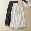Pantalones anchos de cintura elástica con bordado artístico para mujer, corte holgado, nuevos pantalones rectos de algodón y lino para el verano 2026, pantalones cortos para mujer