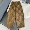 Roupas Femininas Nanyou com Relevo em Viscose Outono Novo Estilo Chinês Bordado Pesado Jacquard Calças Casuais Novo Modelo Preto