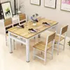 Conjunto de Mesa e Cadeiras Retangulares para Refeições Rápidas de Hotel, Mesa de Jantar Minimalista Moderna para Uso Doméstico, Adequado para Apartamentos Pequenos e Restaurantes de Macarrão