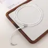 2025 Nuevo Estilo Coreano Cadena de Suéter de Perlas Shijia Resaltada Cadena de Serpiente Pulsera Apilada Larga Ajustable Joyería de Temperamento